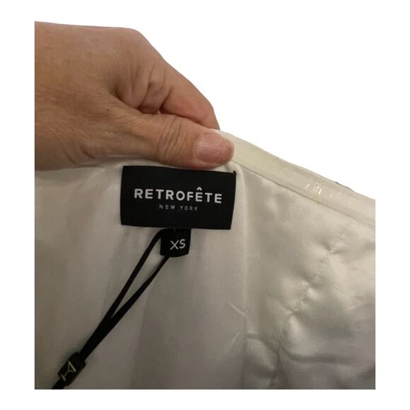 Retrofete Heather Strapless Mini Dress Sequin Embellished Silver Gold Size XS - Picture 13 of 16